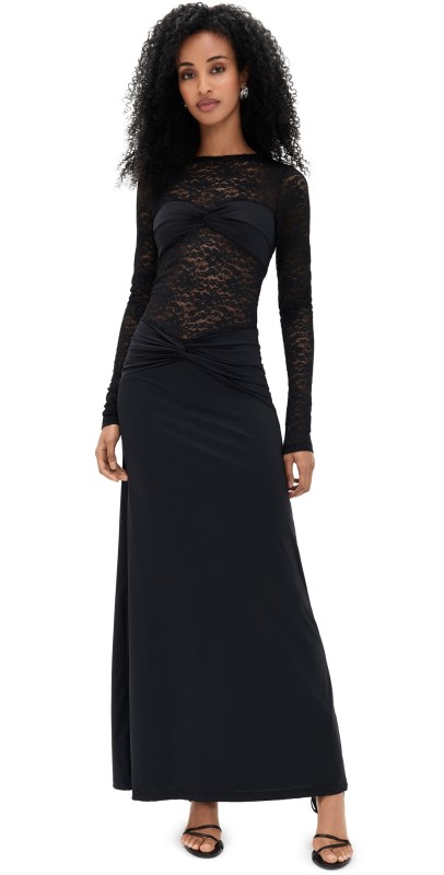 Runaway the Label Larna Sleeved Maxi Dress Black