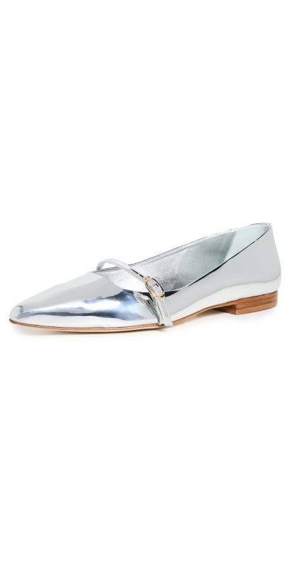Larroudé Irene Ballet Flats Silver