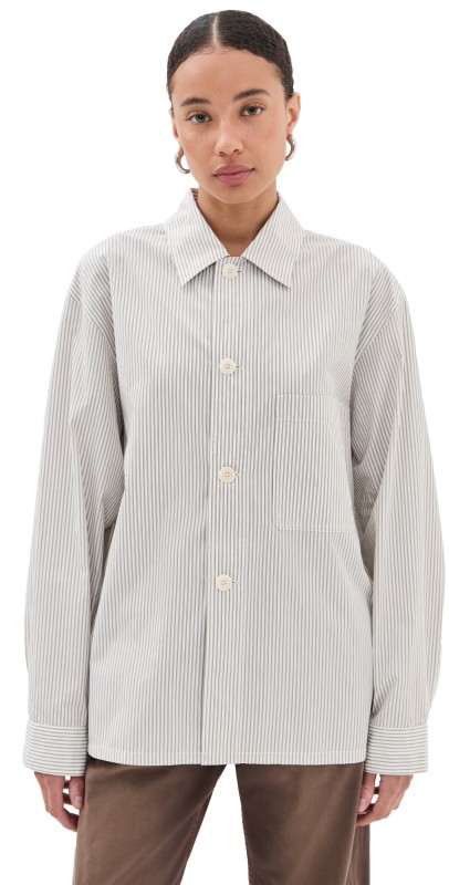 Lemaire Pyjama Shirt Creamy White/Taupe/Black