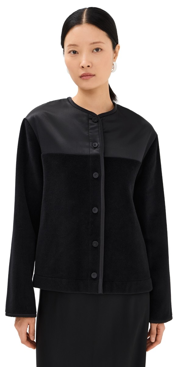 Jil Sander Crew Neck Jacket Black