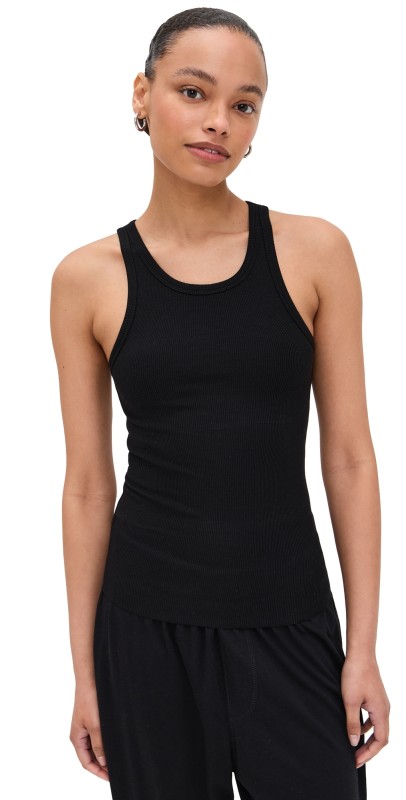 Éterne High Neck Fitted Tank Black