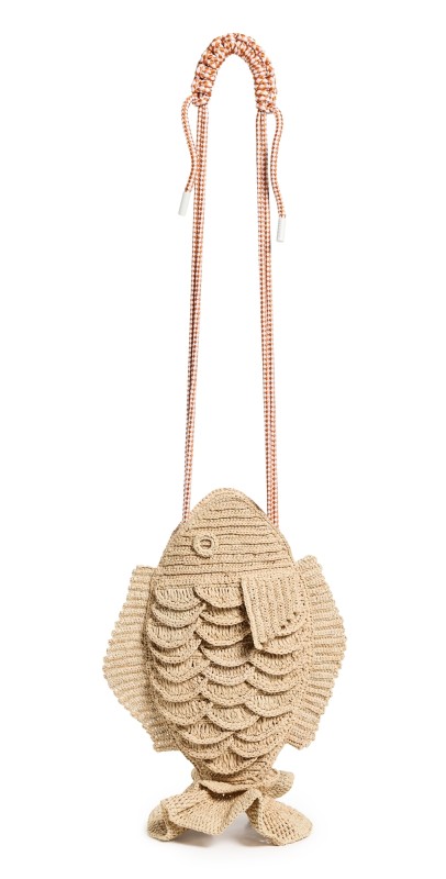 ALÉMAIS Horizon Raffia Fish Crossbody Bag Natural