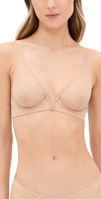 Commando Chich Mesh Plunge Underwire Bra Beige