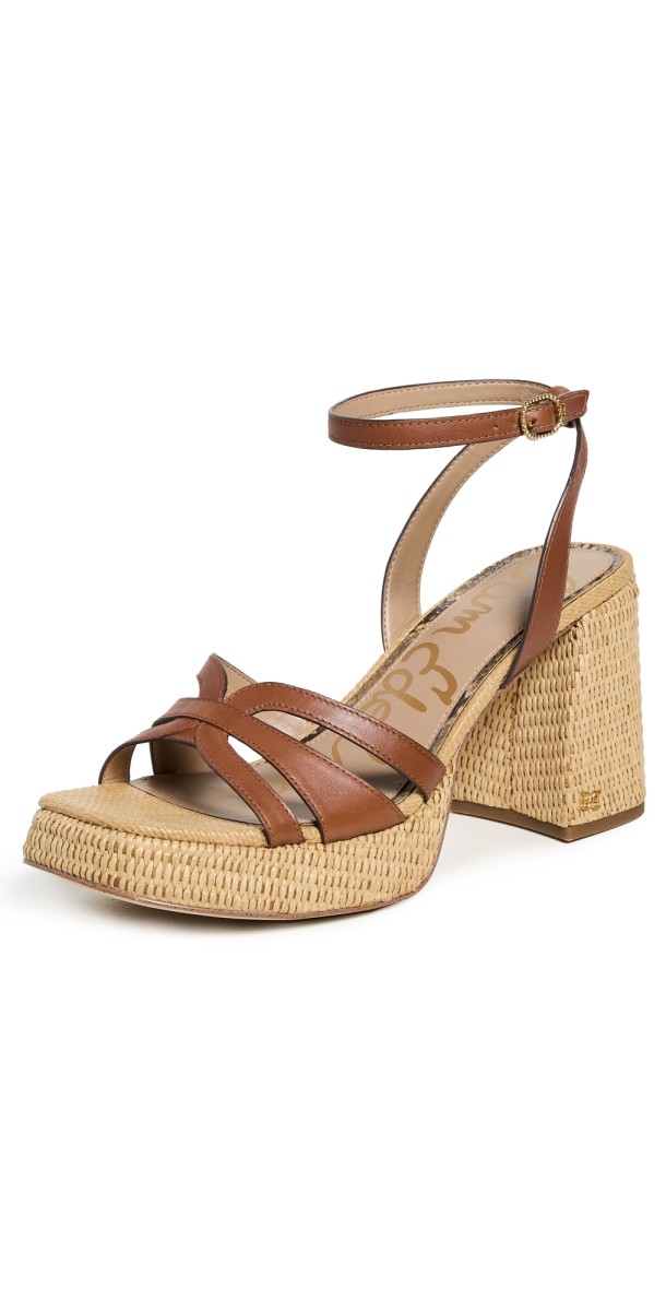 Sam Edelman Reese Platform Sandals Rich Cognac