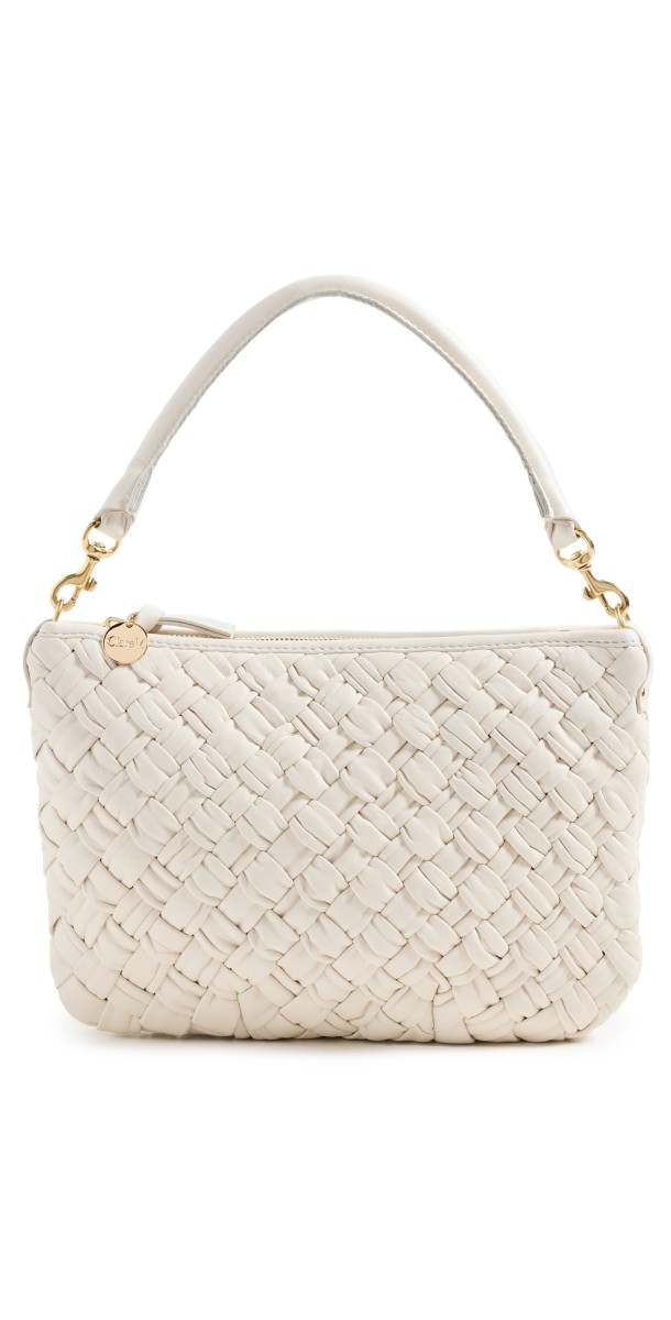 Clare V. Petit Moyen Messenger Bag Cream Puffy Wov