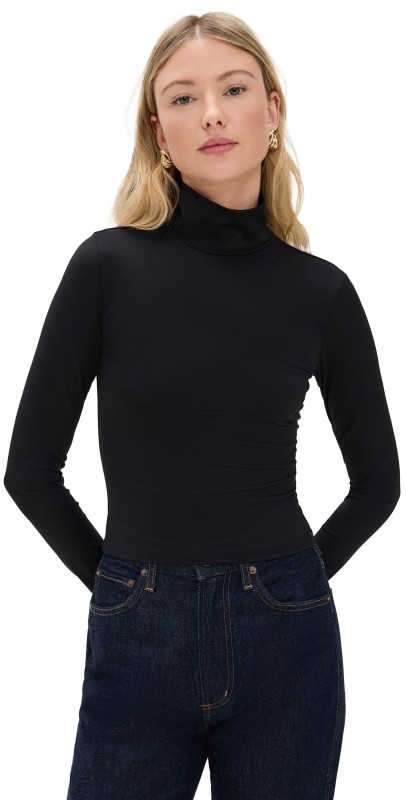 Good American Weightless Turtleneck Black001