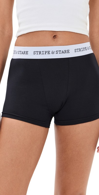 Stripe & Stare Women's Boxers Black