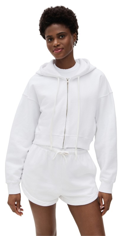 Vitamin A Dawn Classic Crop Hoodie Sweatshirt White