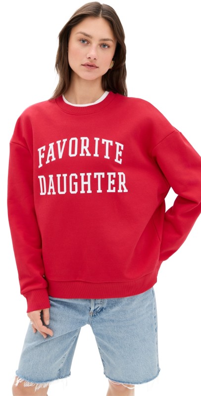Favorite Daughter Collegiate Sweatshirt Haute Rouge With White