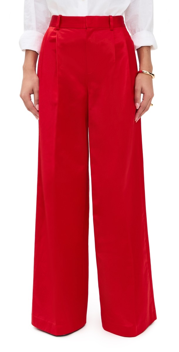 Polo Ralph Lauren Viscose Satin Woven Standard Pants Red