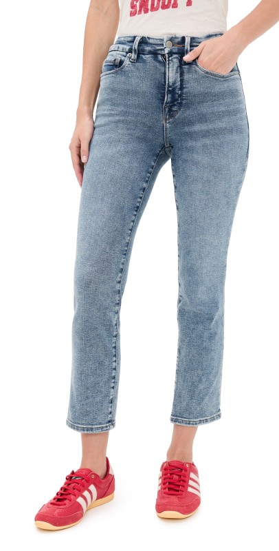 Good American Good Legs Straight Jeans Indigo988