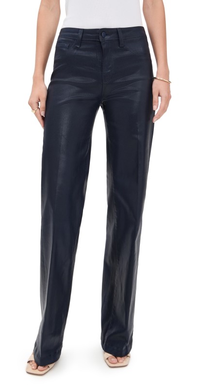 L'AGENCE Clayton Wide Leg Jeans Deep Midnight Coated