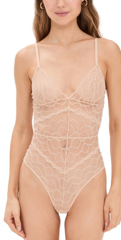 Kiki De Montparnasse Mon Cheri Thong Bodysuit Blush