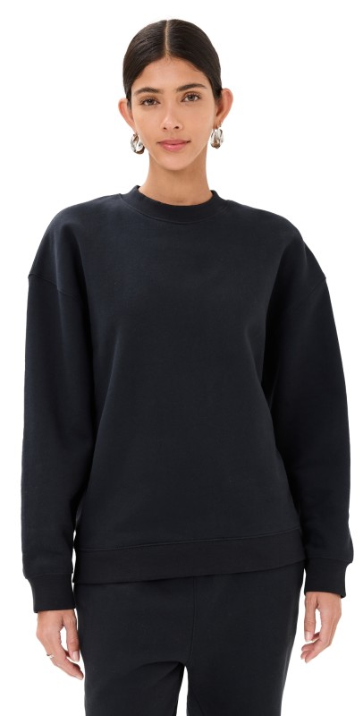 Reformation Emma Classic Crewneck Sweatshirt Black