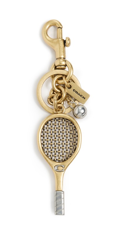 Coach Small Tennis Racket Bag Charm Brass
