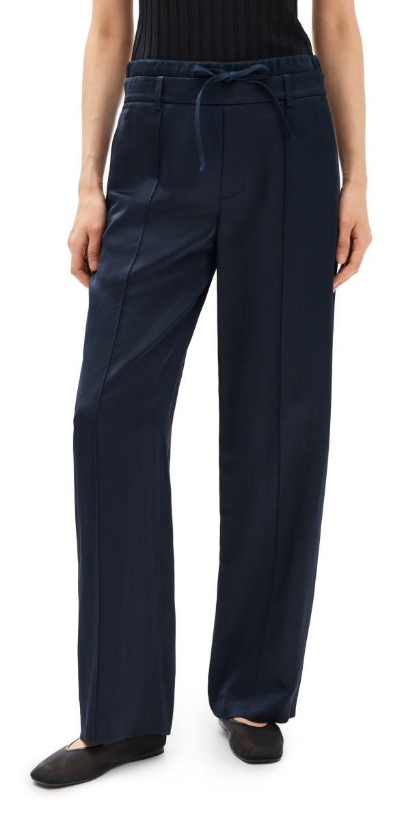 Vince Mid Rise Double Waistband Drawstring Pants Coastal