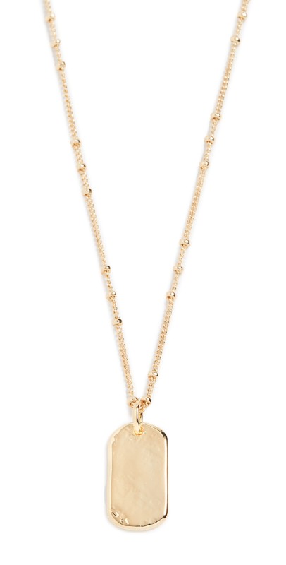 Gorjana Griffin Dog Tag Necklace Gold