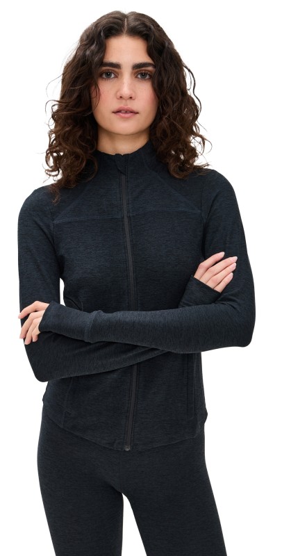 Beyond Yoga Spacedye Trails Active Jacket Darkest Night