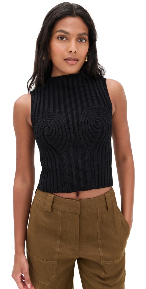 Cult Gaia Anzu Knit Top Black