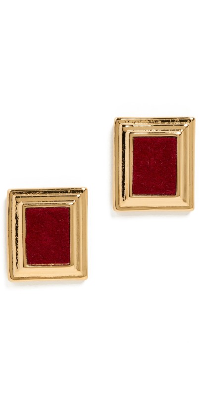 Heaven Mayhem Plaza Earrings Gold/Burgundy