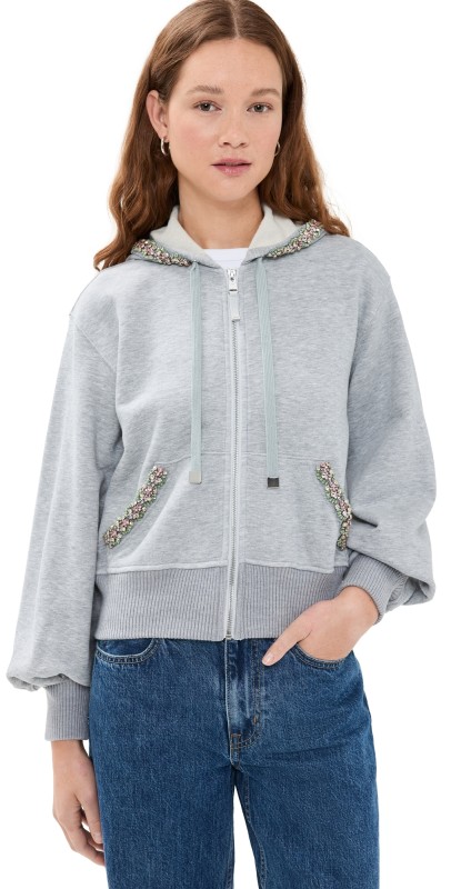 Cinq à Sept Heather Maddie Zip Up Heather Grey/Multi