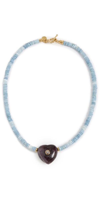 Mayamar Opal Heart Beaded Necklace Gold