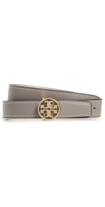Tory Burch 1 Miller Smooth Reversible Belt Grey Heron/New Cream/Gold