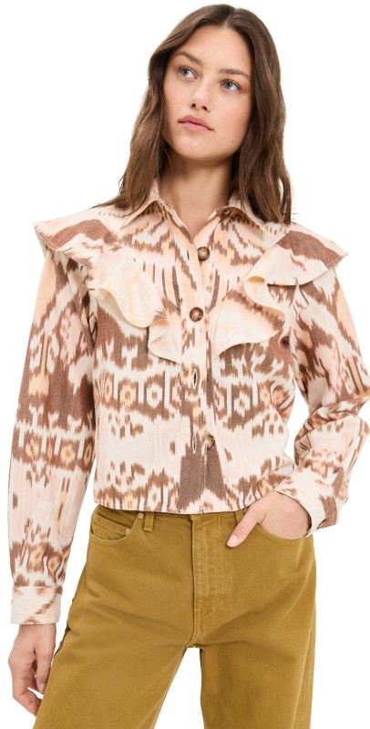 Ulla Johnson Mathilde Long Sleeve Blouse Moonstone