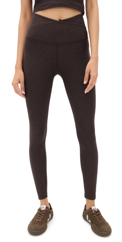 Beyond Yoga Spacedye At Your Leisure High Waist Midi Leggings Dark Chocolate Heather