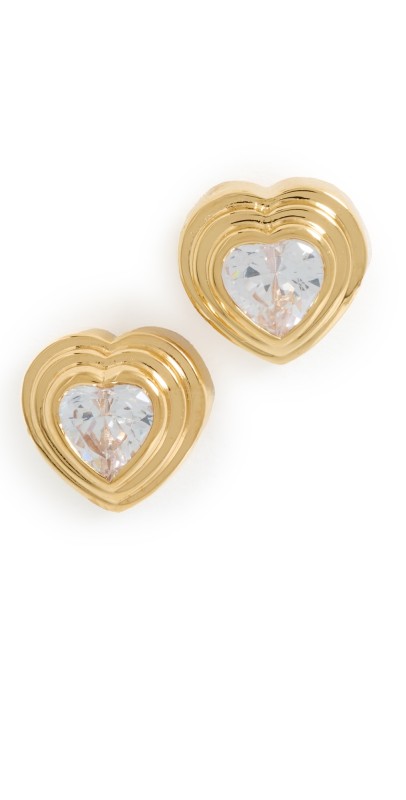 Gwen Beloti Heartbeat XL Stud Earrings Gold