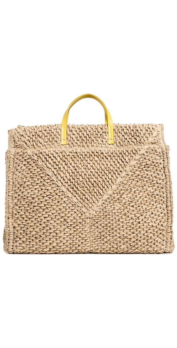 Clare V. Summer Simple Tote Dune Raffia