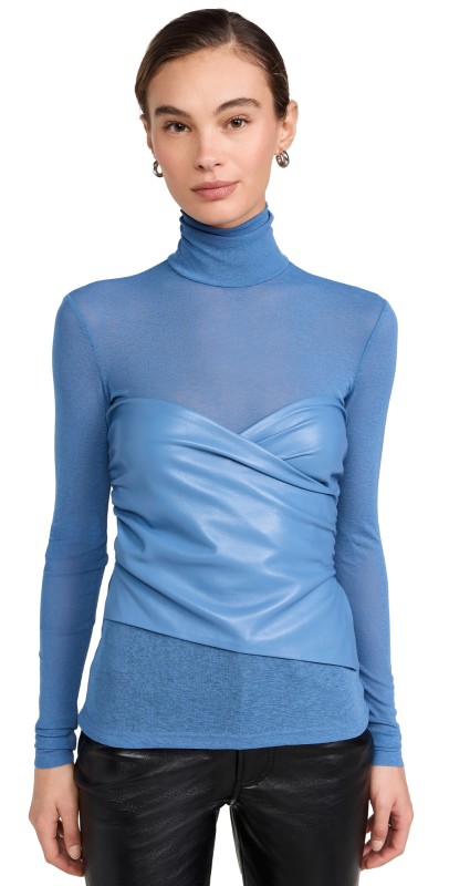 Nanushka Kynlee Top Blue
