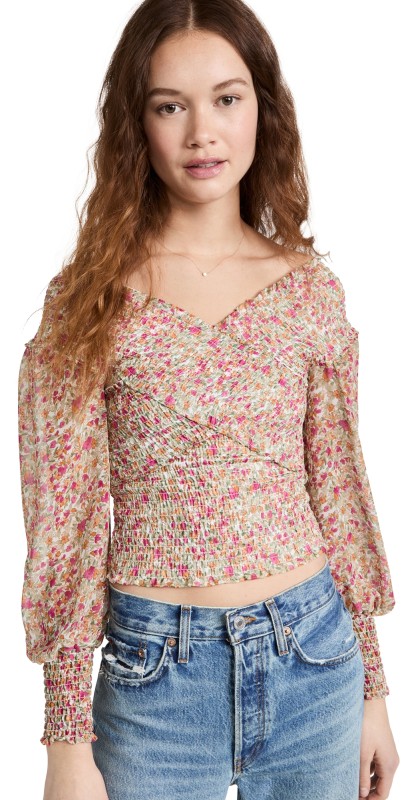 BB Dakota Smock Factor Top Floral