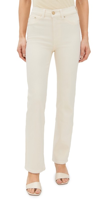 DL1961 Halle Straight Instasculpt High Rise Jeans Ecru (Dl Airbrushed)