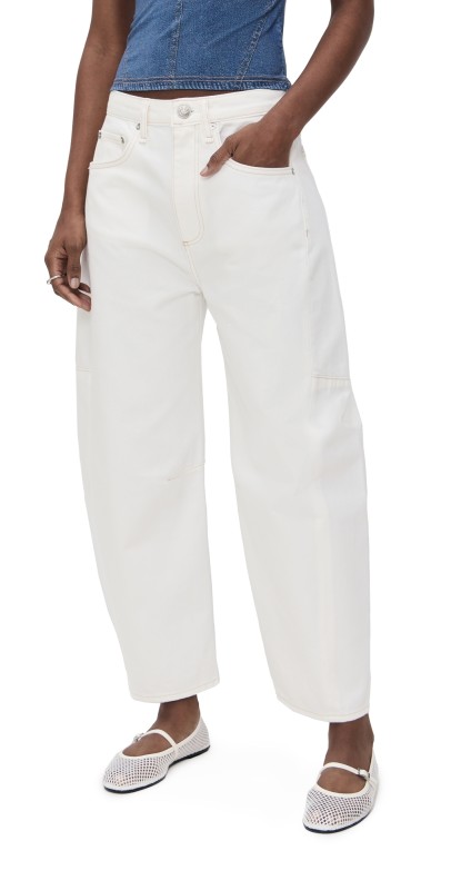 rag & bone Charlie High-Rise Barrel Jeans White