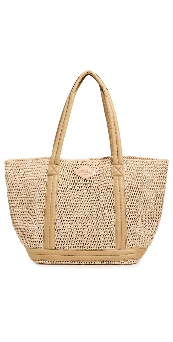 MZ Wallace Medium Crochet Tote Crochet/Camel