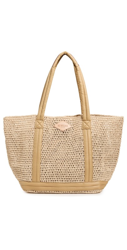 MZ Wallace Medium Crochet Tote Crochet/Camel