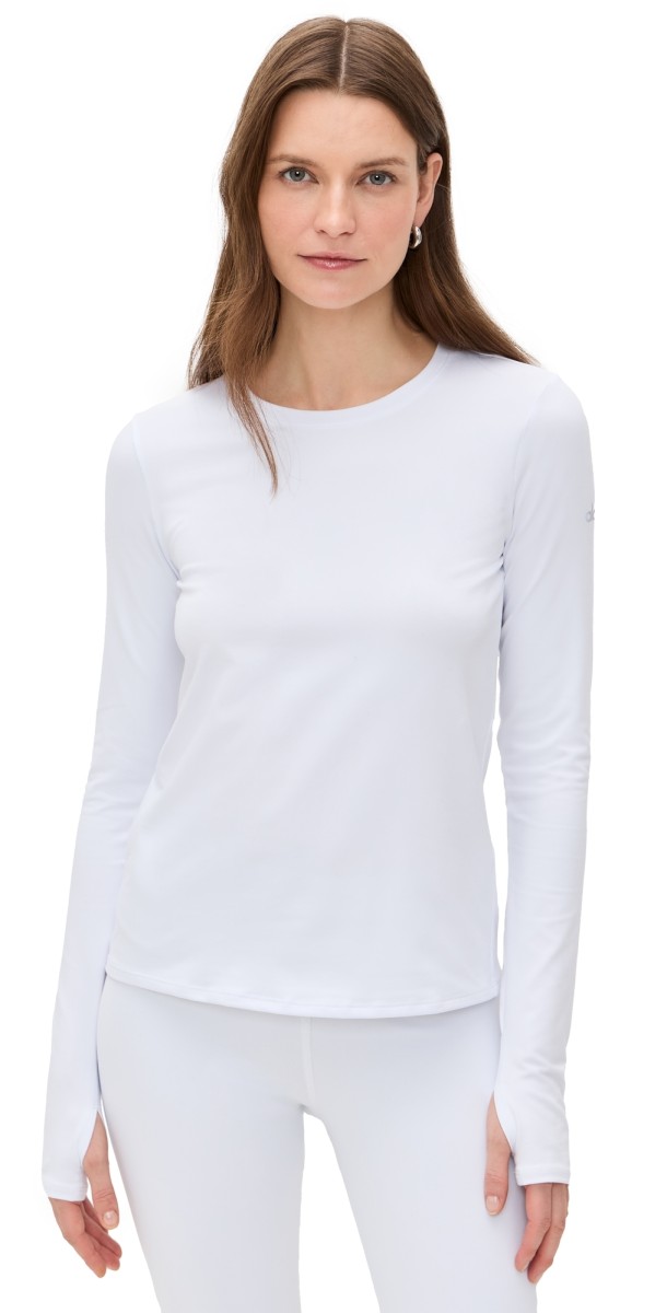 Alo Yoga Alosoft Finesse Long Sleeve Tee White