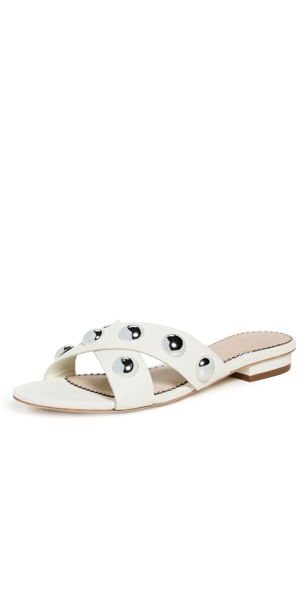Cinq à Sept Grace Studded Sandals Ivory
