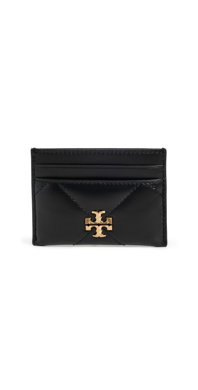 Tory Burch Kira Chevron Diamond Quilt Card Case Black