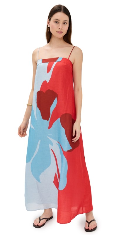 Significant Other Edith Dress Crimson Stencil