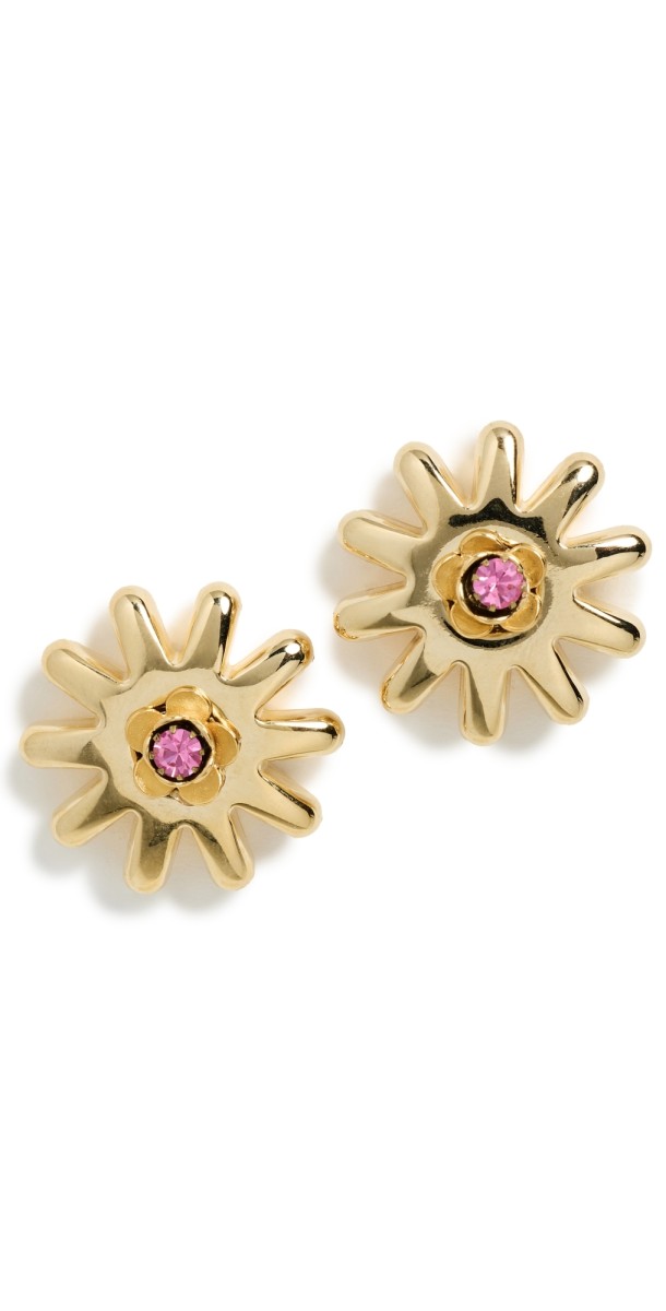 Brinker + Eliza Ray Earrings Gold/Fuchsia