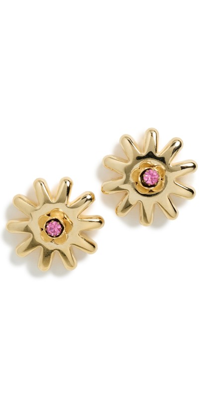 Brinker + Eliza Ray Earrings Gold/Fuchsia