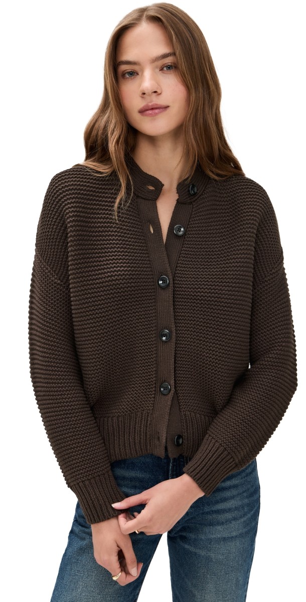 Alex Mill Nico Chunky Cardigan Chocolate