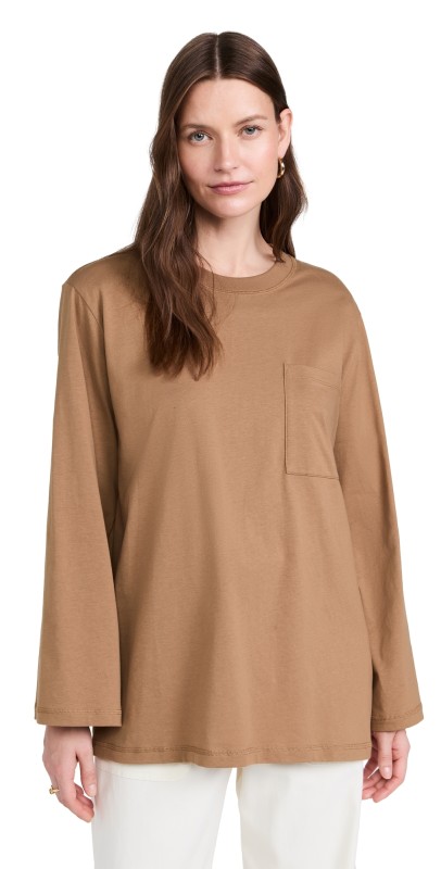 By Malene Birger Fayeh Long Sleeve Tee Light Brown
