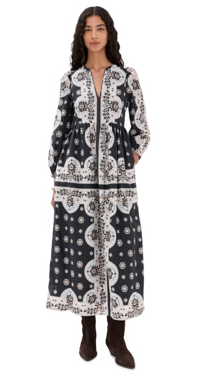 Alix of Bohemia Winifred Bronco Bandana Dress Black