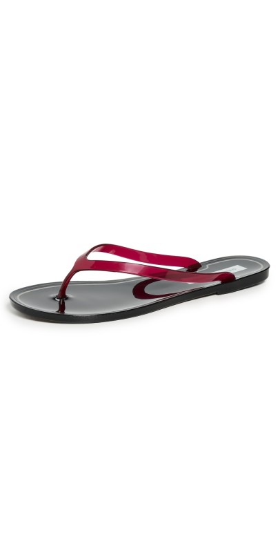 Christopher Esber Jo Flip Flops Black/Cranberry