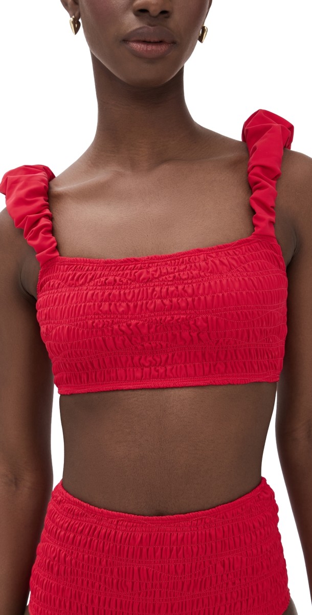 Sea Selma Solid Bikini Top Red