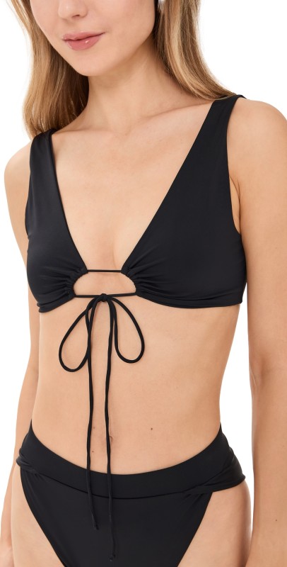 Riot Swim Fox Bikini Top Black