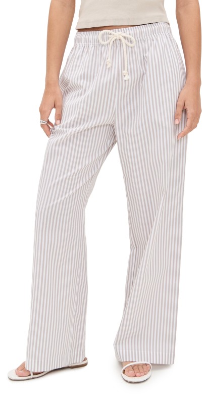 perfectwhitetee Cotton Poplin Stripe Pants Putty Stripe